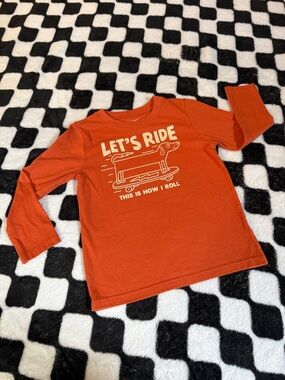 Let's Ride Orange Long-Sleeve Kids Tee